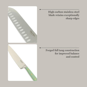 Triple-riveted ergonomic handles provide secure grip through extended cutting sessions