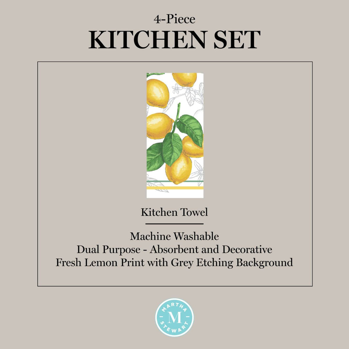 Martha Stewart Lots of Lemons towels measure 16 x 28 inches.