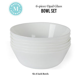Martha Stewart Opalton 6-inch bowl, dishwasher-safe for easy cleanup.