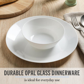 Martha Stewart Opalton plate shows non-porous surface that resists stains and odors.