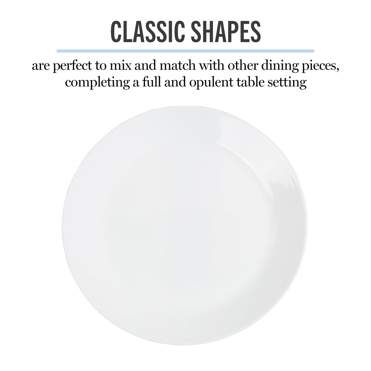 10-inch Opalton plate ideal for family dinners and casual entertaining.