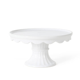 Glossy white Patterson cake stand with classic round shape and smooth glaze.