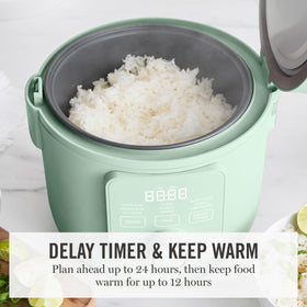 Martha Stewart Rice Cooker delay keep-warm feature for planned meals