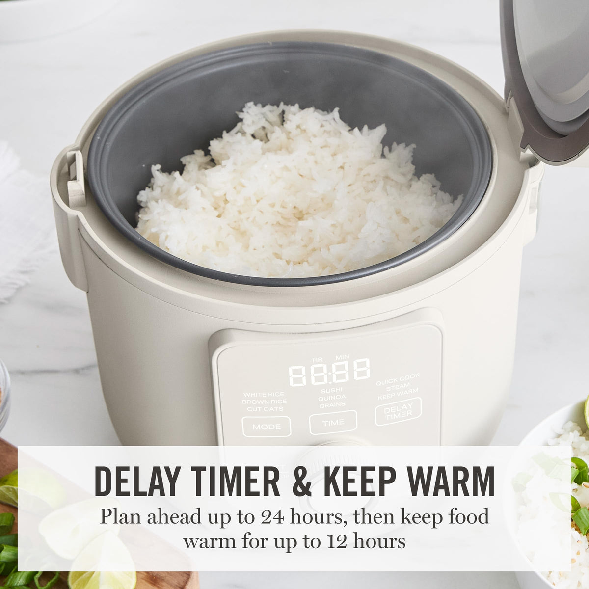 Martha Stewart Rice Cooker delay timer with keep warm function for timely meals