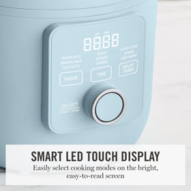 Martha Stewart Rice Cooker delay timer enables ahead meal planning.