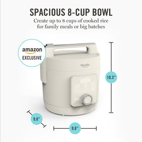 Martha Stewart Rice Cooker measurement markings aid precise water to rice ratios