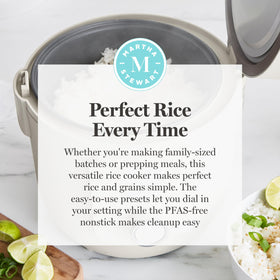Martha Stewart Rice Cooker PFAS free nonstick interior easy food release