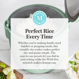Martha Stewart Rice Cooker PFAS-free interior for easy release