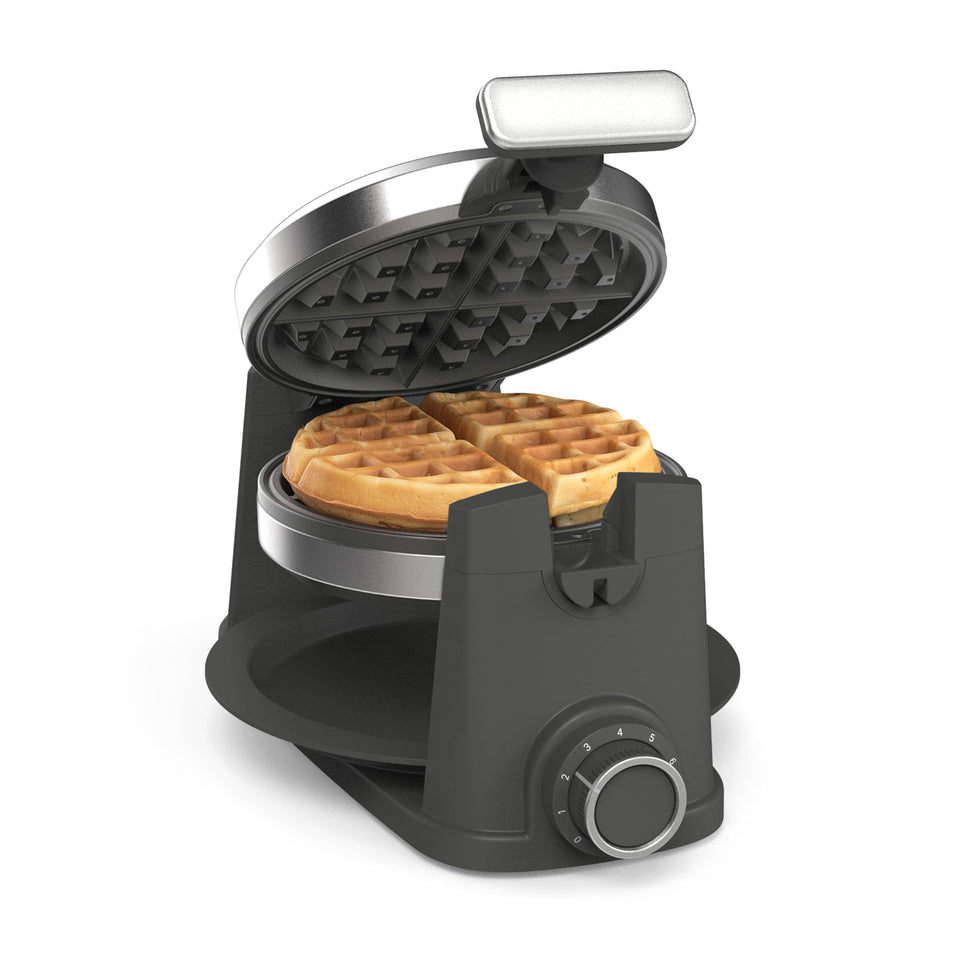 Martha Stewart rotating waffle maker in action, delivering even browning.