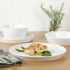 Martha Stewart Selma service-for-four set complements other pieces while simplifying hosting duties.