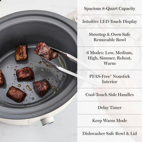 Martha Stewart programmable LED display simplifies time and mode selection.