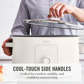 Martha Stewart slow cooker bowl is stovetop and oven safe for searing.