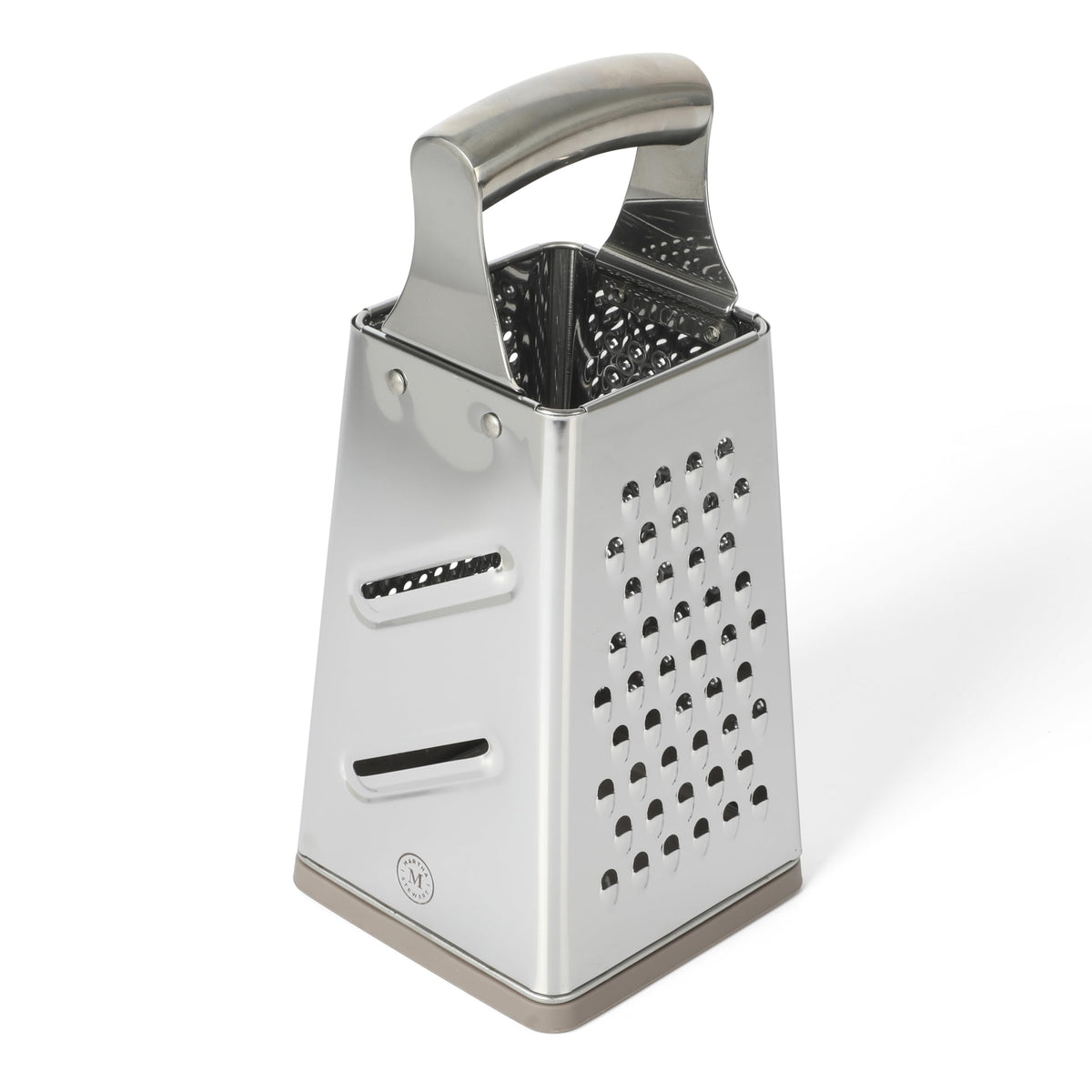 Martha Stewart Sprucedale grater demonstrating dishwasher safe design for easy cleanup