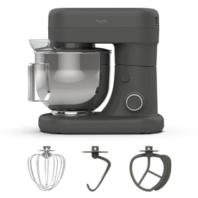 Martha Stewart stand mixer with 5.3qt bowl, showcasing large-batch capacity for cookies and doughs.