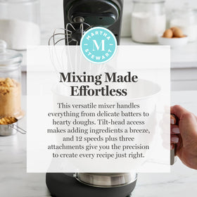 Sturdy heavy-duty base on the Martha Stewart mixer for stable operation.