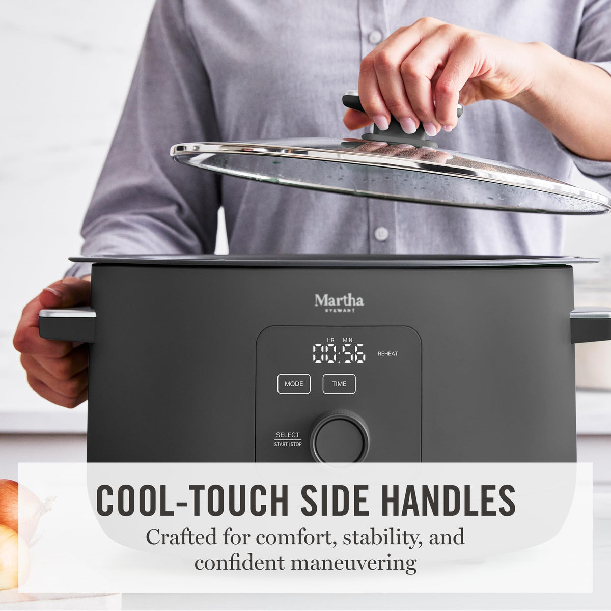 Removable bowl safe for stovetop and oven use to deepen flavors.