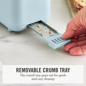 Martha Stewart toaster high-lift lever aids safe removal of small breads.