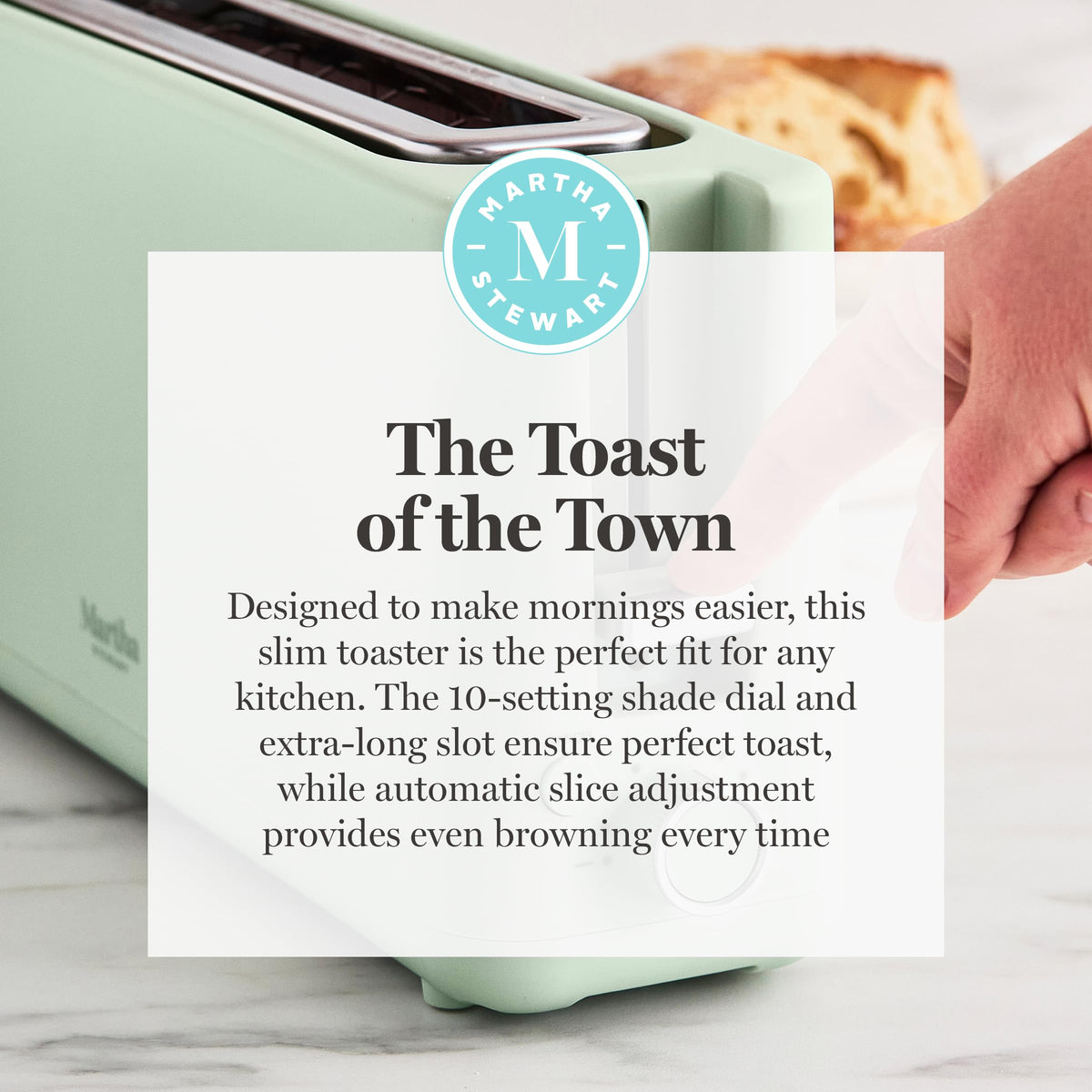 Martha Stewart toaster integrated cord wrap keeps cords tidy