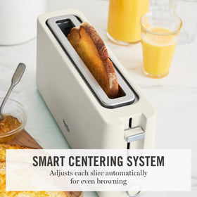 Martha Stewart removable crumb tray simplifies cleanup after breakfast.