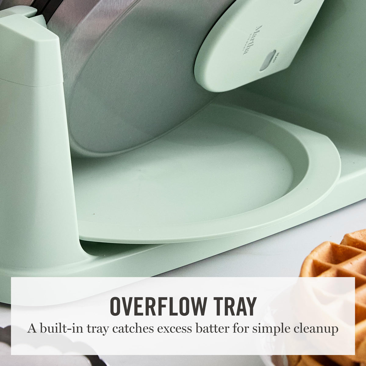 Martha Stewart 7-inch classic Belgian waffle size for restaurant-style breakfasts.