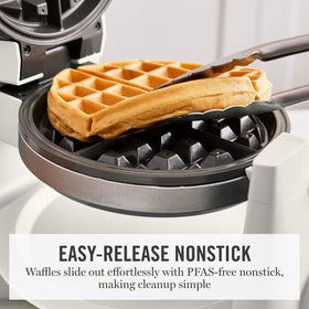 Martha Stewart waffle maker ceramic nonstick plates release waffles effortlessly