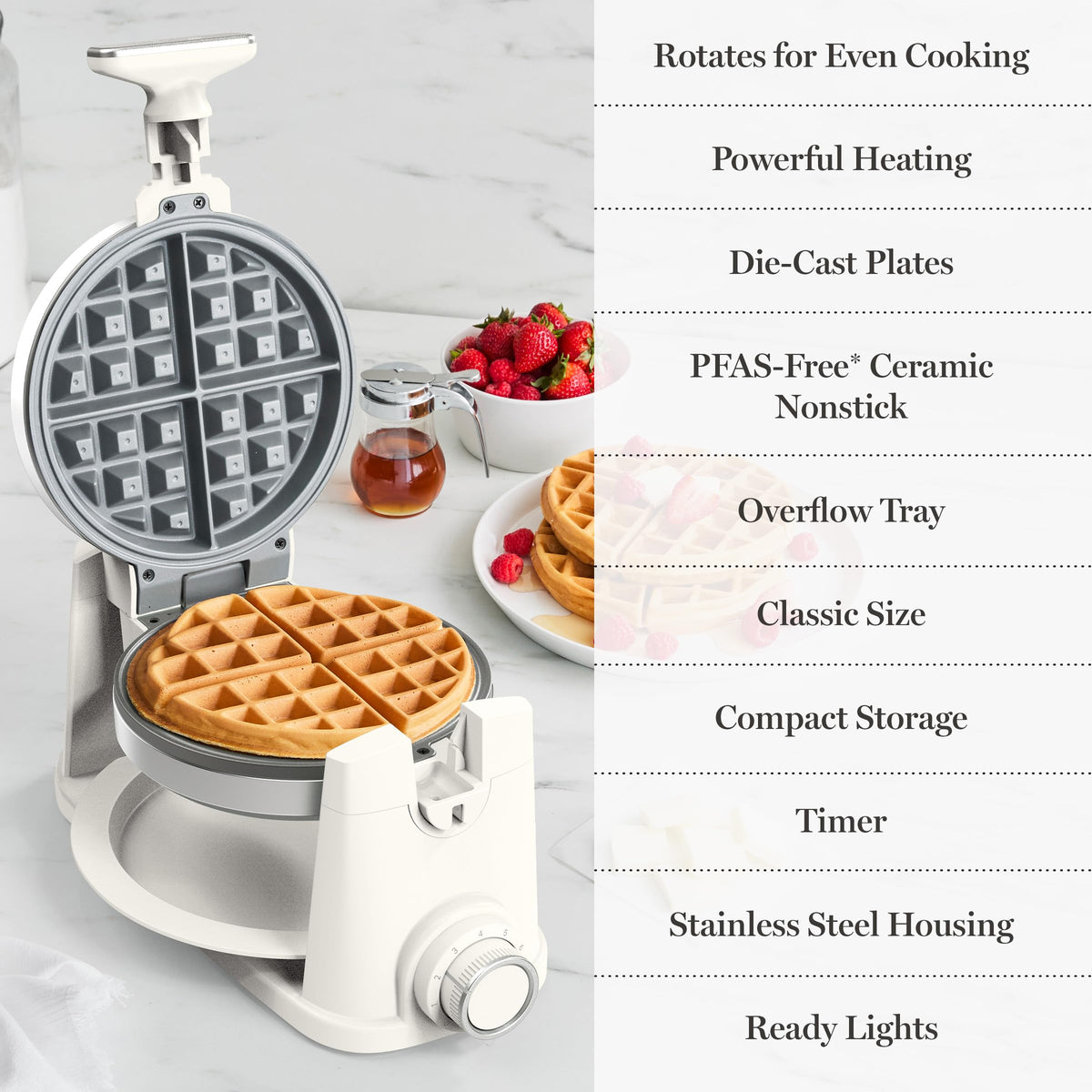 Martha Stewart waffle maker stainless steel housing for durability