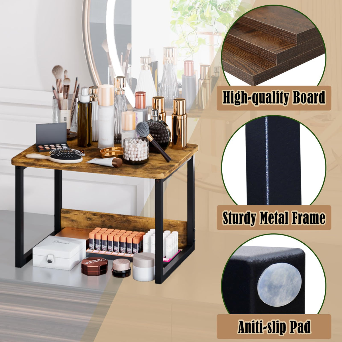 MARTY bedroom cosmetics organizer keeps essentials accessible.