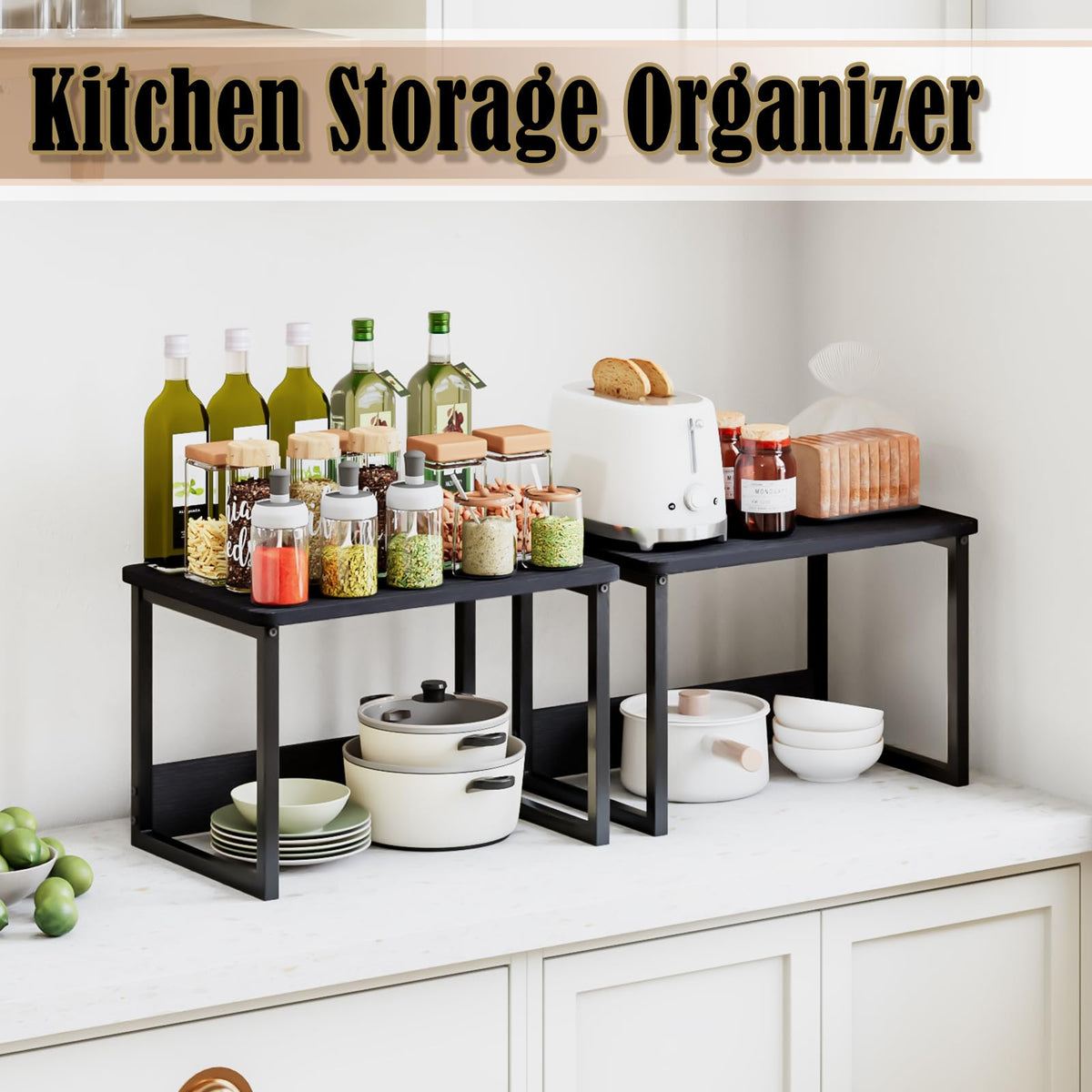 MARTY microwave rack provides sturdy space for microwave and small appliances.