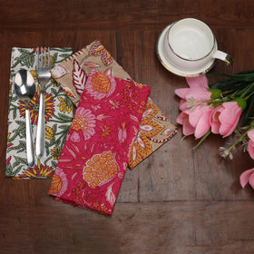 Marubhumi napkins stacked in flat lay for chic table decor.