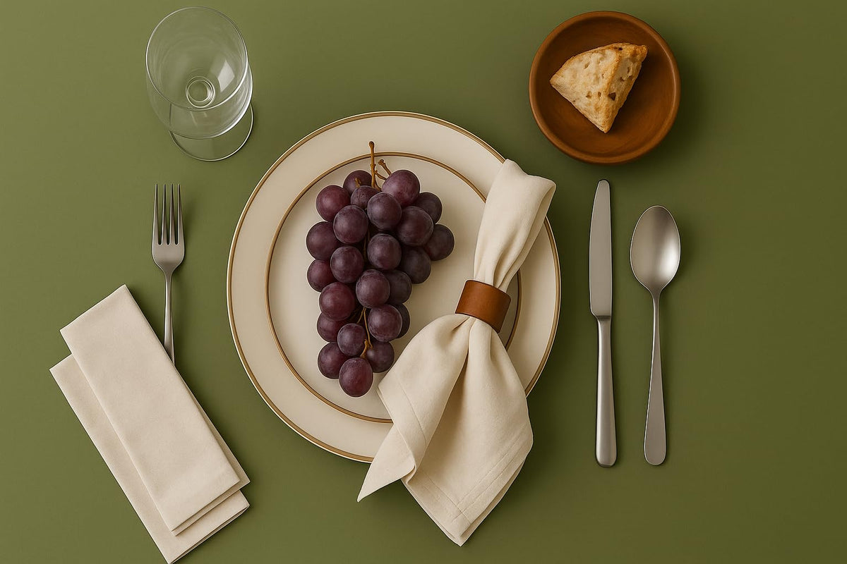 Marubhumi napkins pack12 cream 18x18, perfect for hosting.