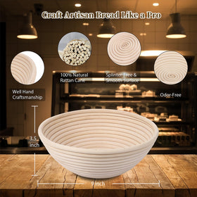 MarzeMuun banneton set with flour-dusted liners for non-stick release