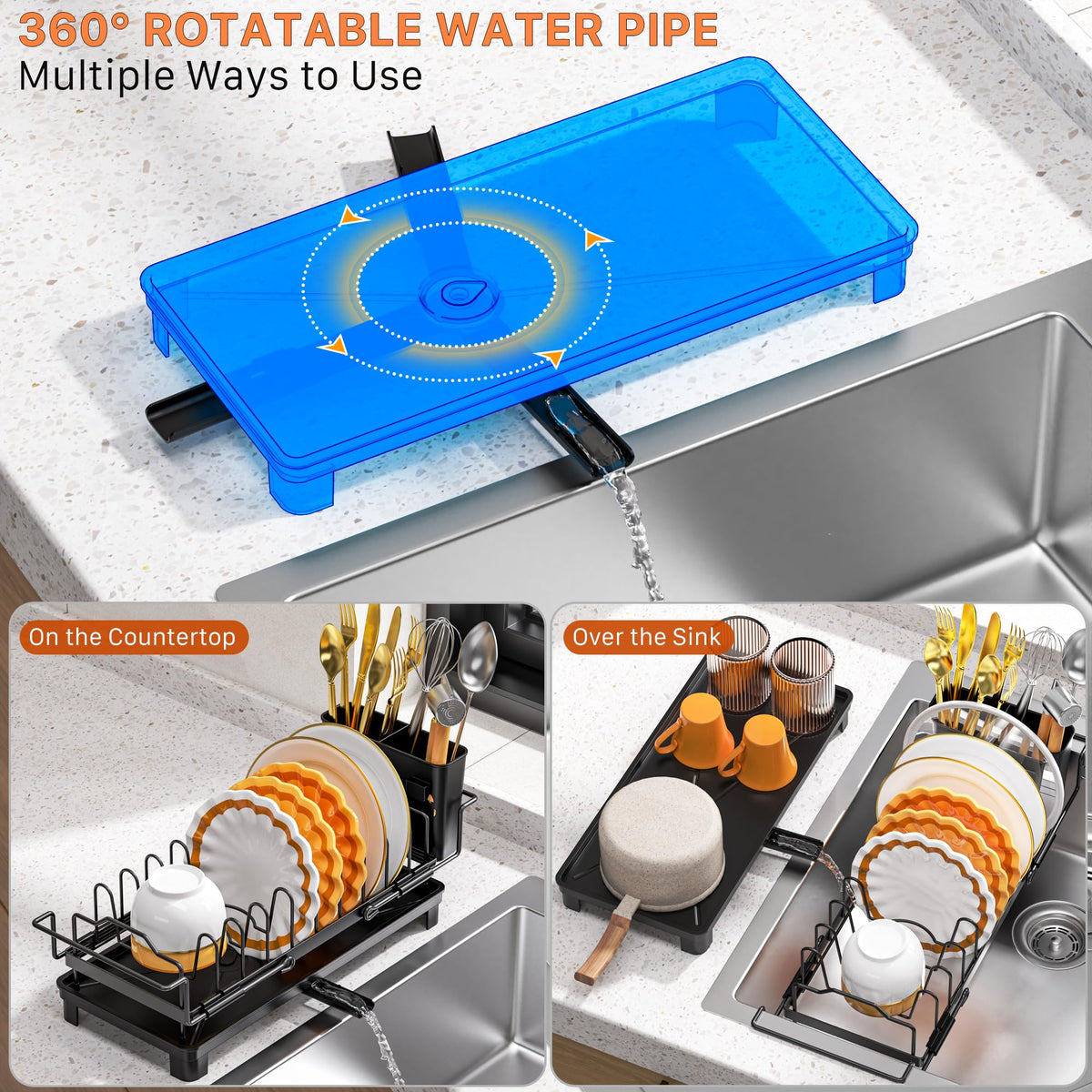 Masadi extendable dish rack compact size fits small kitchens