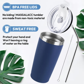 MASGALACC travel-friendly tumbler fits bags, cars, and office desks.