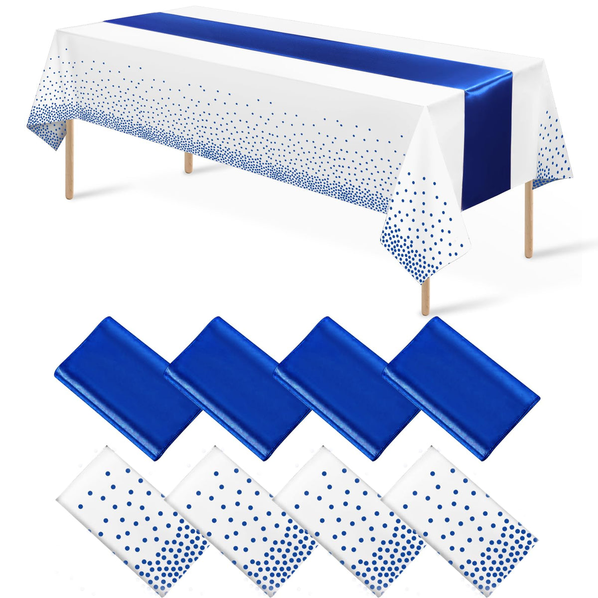 MASHAN 8Pack confetti-dot tablecloth for festive events