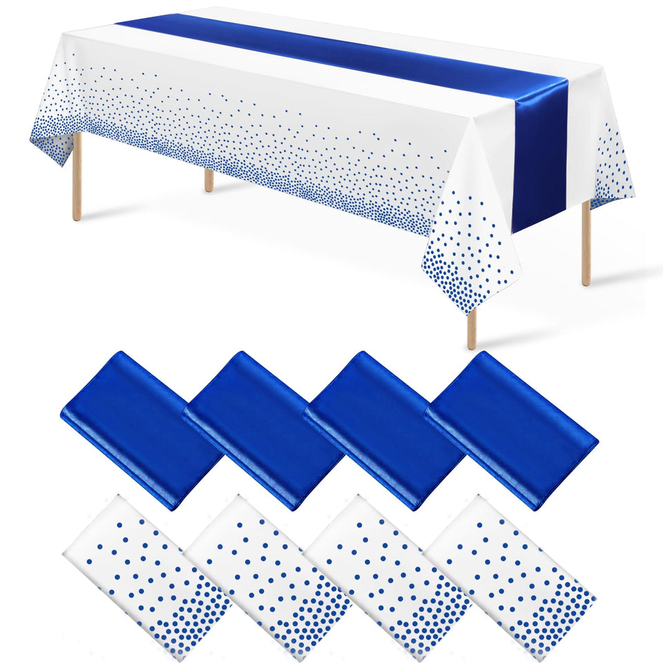MASHAN 8Pack confetti-dot tablecloth for festive events
