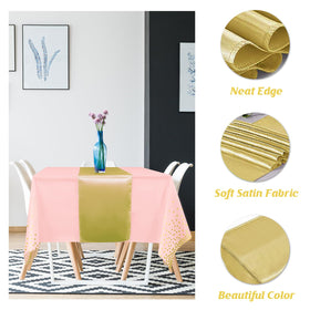 MASHAN confetti dot tablecloth close-up – gold foil accents elevate party vibes