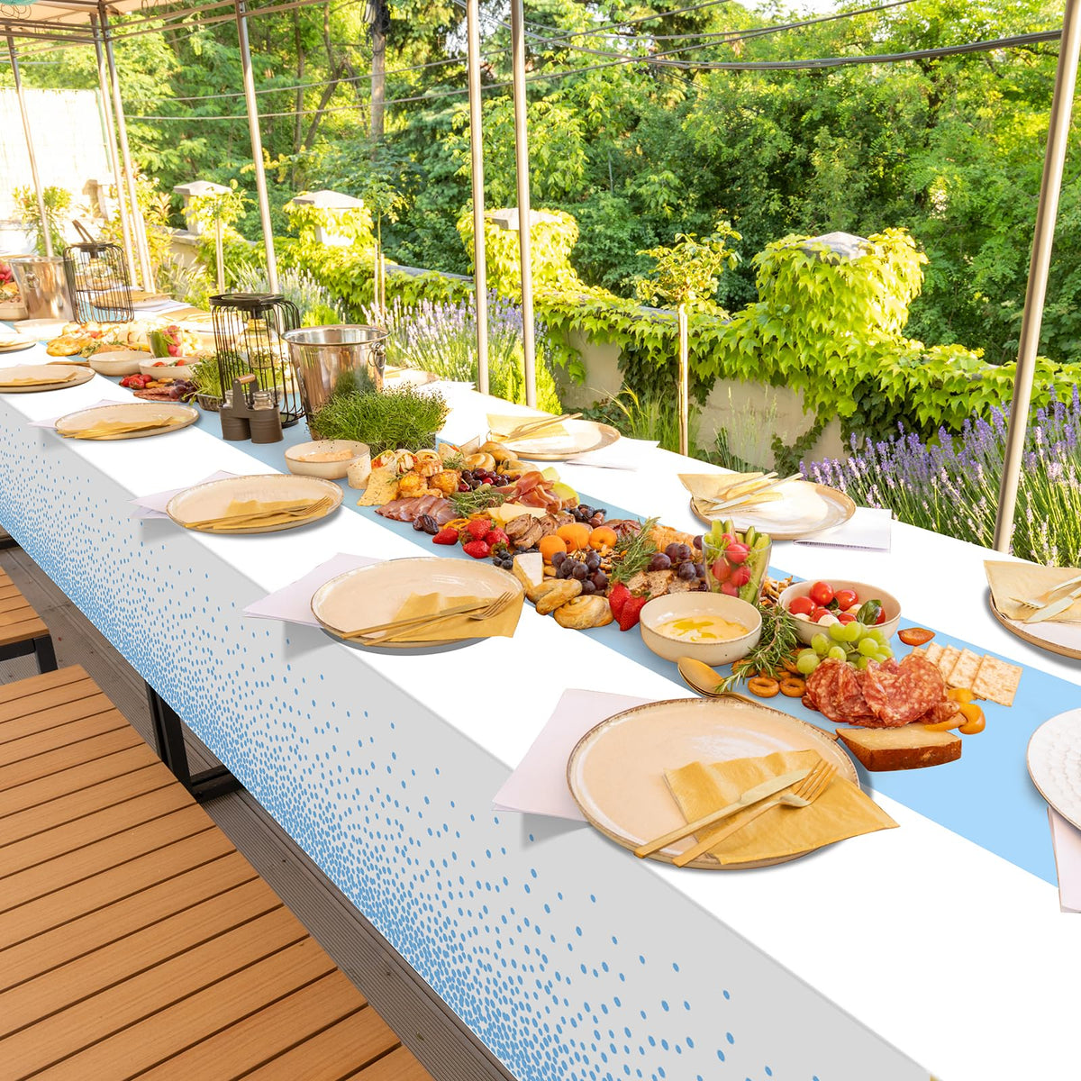 MASHAN disposable party tablecloth bundle for quick party setup