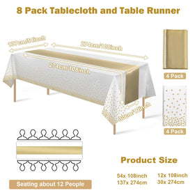 MASHAN gold satin table runner 12x108 adds silky elegance to tables
