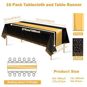 MASHAN gold satin table runner adds shimmer to the table