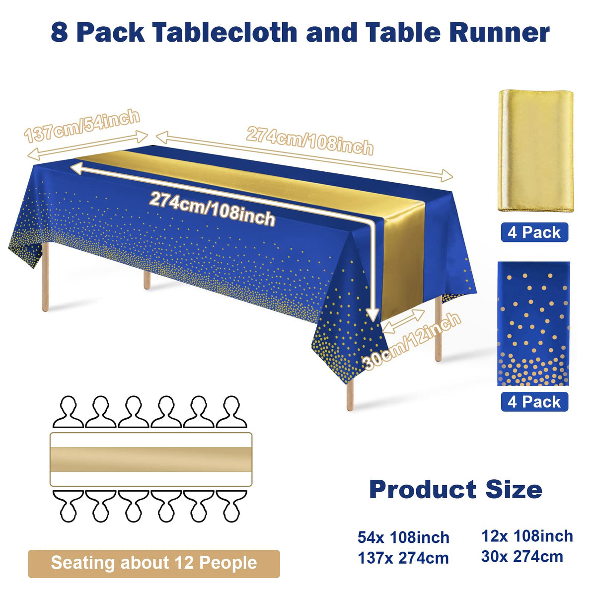 MASHAN gold satin table runner adds elegant sheen to weddings and celebrations.