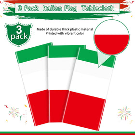 Mashan Italian flag tablecloth 54 by 108 inches fits most rectangular tables.
