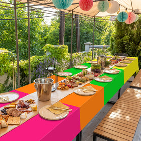 MASHAN neon tablecloth disposable design enables quick cleanup
