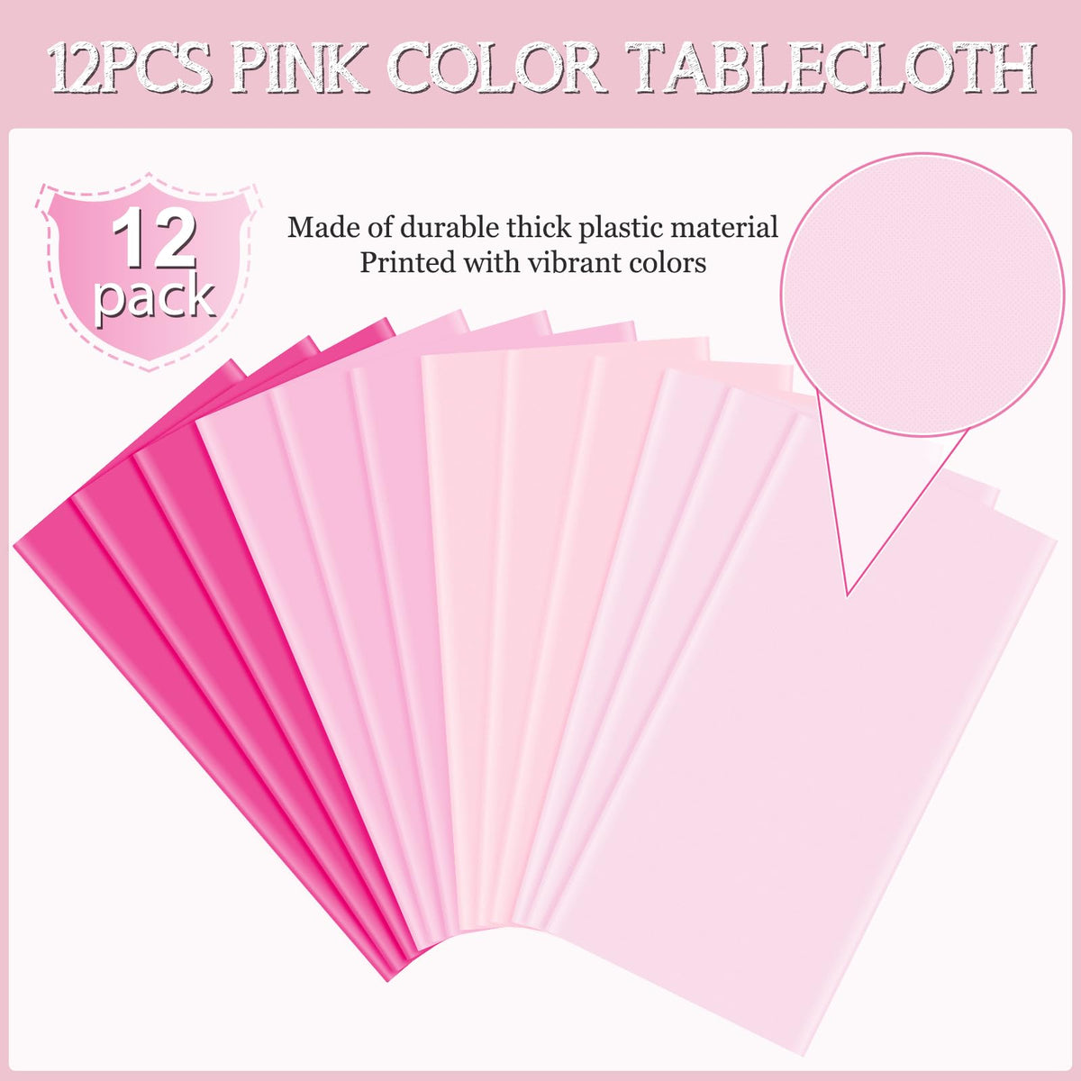 MASHAN pastel pink round tablecloth 84-inch collection offers stain-resistant protection for tables.
