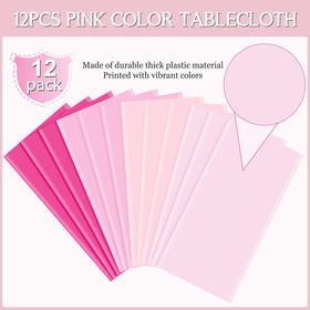 MASHAN pastel pink round tablecloth 84-inch collection offers stain-resistant protection for tables.