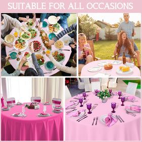 MASHAN pastel pink round tablecloth 84-inch collection ideal for galentines and gatherings.