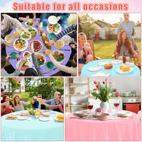 MASHAN pastel round tablecloth macaroon pink coordinating rainbow ice cream theme