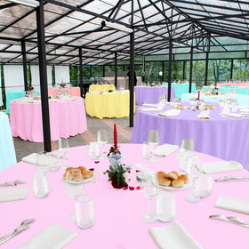 MASHAN pastel round tablecloth multi-color set for versatile party decor