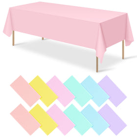 MASHAN pastel blue tablecloth laid flat for bright decor
