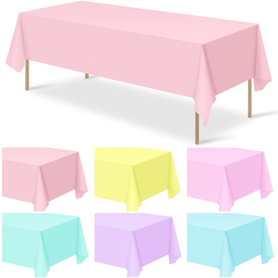 MASHAN pastel pink tablecloth folded for quick party setup