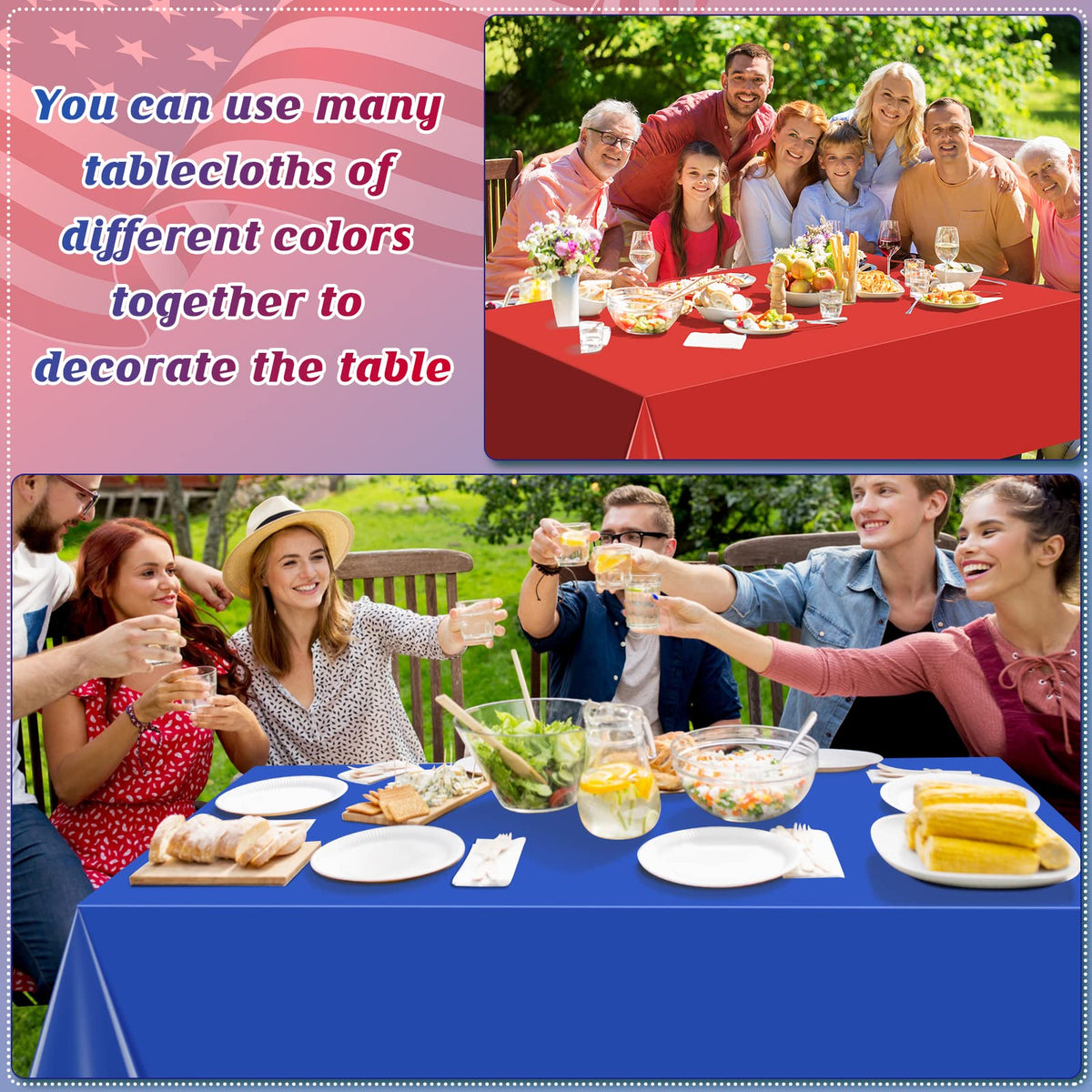 MASHAN patriotic party decor adds bright color to celebrations like Memorial Day or Independence Day.